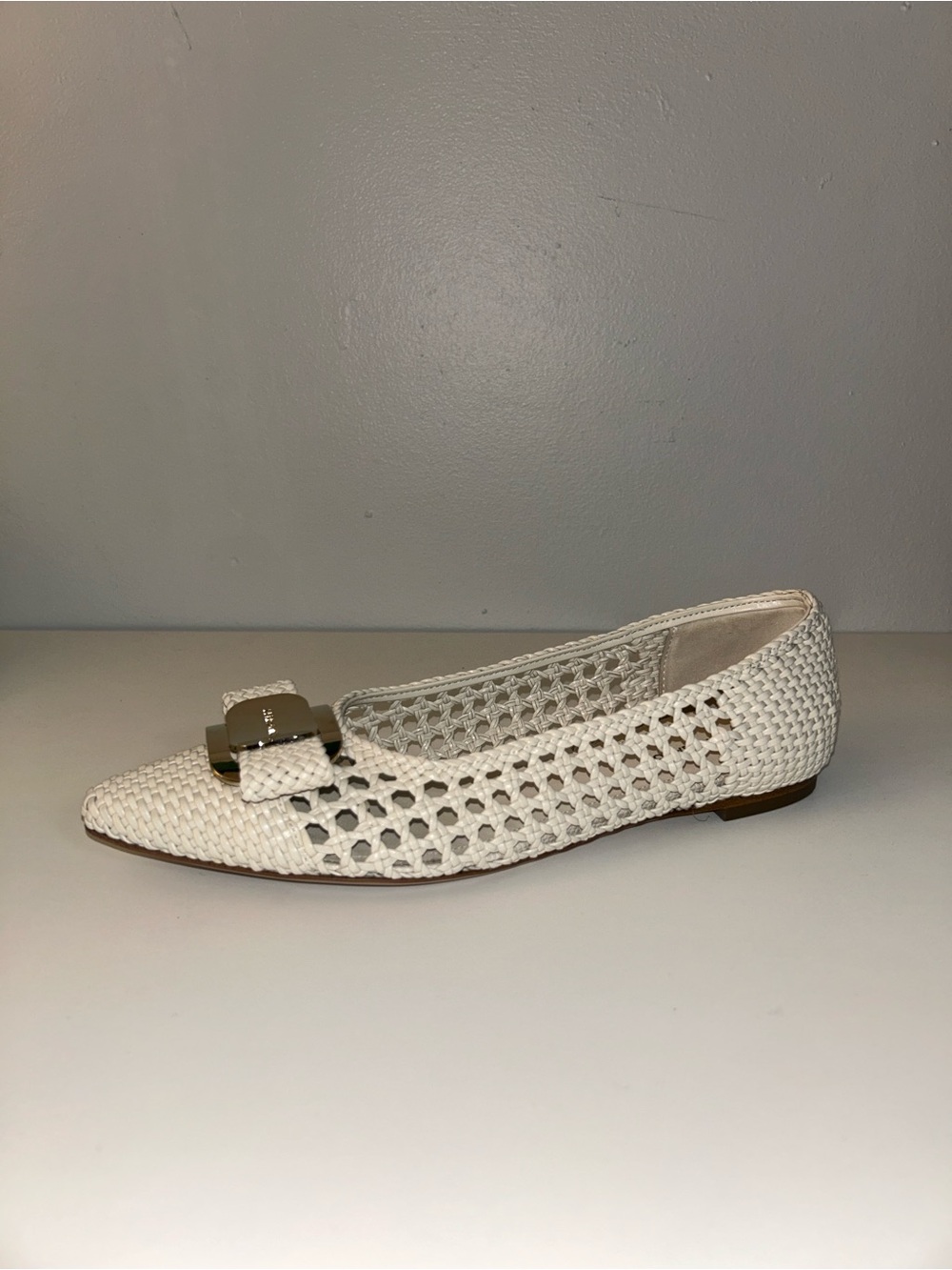 Salvatore Ferragamo Zea Woven Flats in Color Mascarpone - Picture 5 of 11